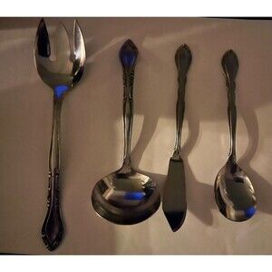 VTG Rogers Auberge Set of 4 Spork Ladle Sugar Spoon Butter Knife Stainless Korea